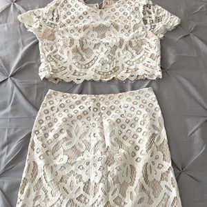 Tobi two piece white lace dress